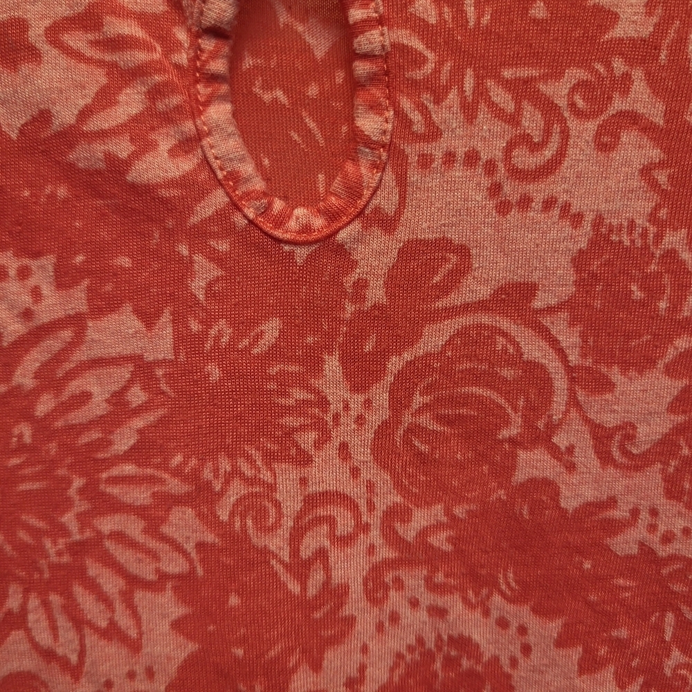 Cariloha Red Sleeveless Floral Tank Top - Size L - Picture 3 of 5
